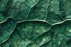 Deep Emerald Botanical Leaf with Detailed Veins Background Product Image 1
