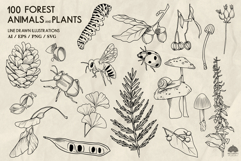 Forest Life line art collection Svg Png Eps Product Image 5