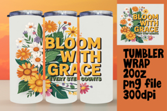ARTISTIC 20oz Tumbler Template , Flower Quote Product Image 1