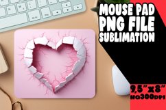 Sparkling 3D Heart Design Sublimation Mouse Pad Product Image 1