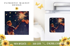 4th of July Magnet Template, American Flag Magnet Design Product Image 1