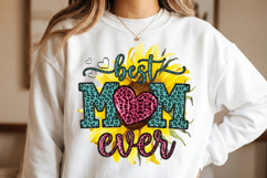 Best mom ever sunflower PNG sublimation | Mother's Day PNG T Product Image 2