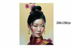 10 images Asian woman art. Instant Download: Exquisite Asian Product Image 8