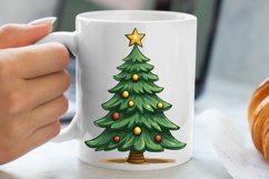 Watercolor Christmas tree clipart, Christmas tree Clipart Product Image 5