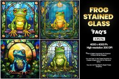 Frog Stained Glass Square Coaster - 04 Variations Product Image 2