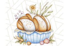 Blue Cottagecore Kitchen Clipart, Vintage Country Floral Png Product Image 5