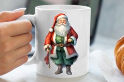 Watercolor Santa Claus Sublimation Clipart, Santa PNG Product Image 5