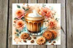 Watercolor Coffee | 4 Sublimation Tumbler Designs, PNG Product Image 5