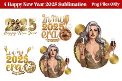 Happy New Year 2025 Sublimation PNG Product Image 1