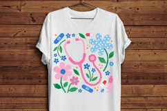 Floral Nurse Medical PNG, Stethoscope Flower Sublimation Product Image 5