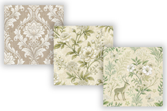 Nursery Toile Digital Paper Pack, Vintage Floral Toile Product Image 5