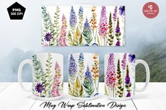 Mug sublimation design with wildflowers, PNG Bundle Product Image 5