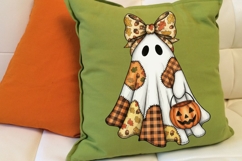 Fall Ghost Patchwork Png, Halloween Patchwork Ghost Png. Product Image 5