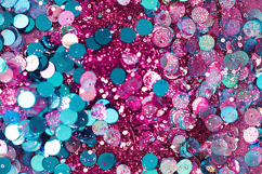Vibrant Magenta and Teal Sequin Confetti Background Product Image 1