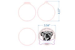 Dog Medal English bulldog SVG laser cut files for Glowforge Product Image 4
