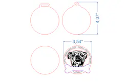 Dog Medal English bulldog SVG laser cut files for Glowforge Product Image 4