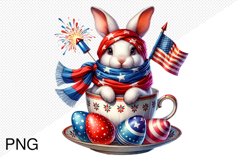 4th Of July Bunny Sublimation Clipart PNG Design Product Image 1