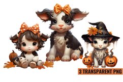 Watercolor Cute Baby Cow Sublimation Clipart, PNG Product Image 1