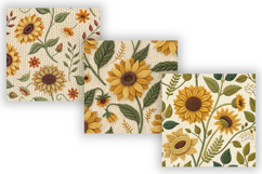 Cozy Sunflower Felted Knitted Seamless Pattern Bundle Product Image 5