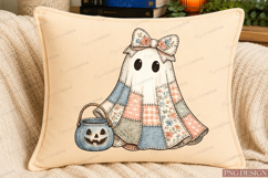 patchwork ghost png,coquette halloween png,cute ghost png Product Image 6