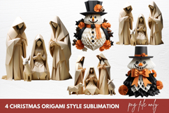Christmas Origami Style Sublimation Clipart Product Image 1