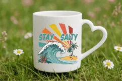 Stay salty Summer PNG, Retro Beach PNG Sublimation Design Product Image 5