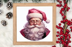 Vintage Black Pink Santa Claus Sublimation Clipart Product Image 4