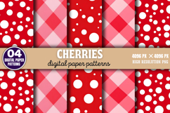 Cherries Digital Paper Background PNG Product Image 1