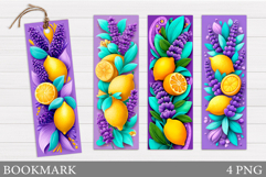 Lemons Bookmark Design. Summer Bookmark Printable Product Image 1