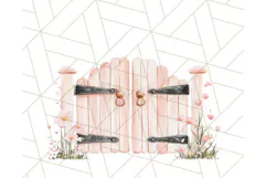 Pastel Pink Fairy Garden Clipart, Enchanted Cottagecore Png Product Image 5