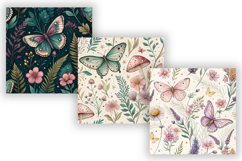 Cottagecore Butterfly Digital Paper, Seamless Watercolor Product Image 5