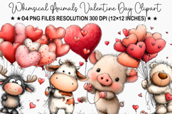 Animals Valentine Day Clipart Product Image 1