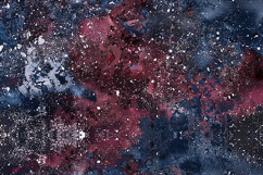 Painting with splatters of red, white blue paint Product Image 1