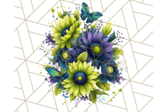 Sunflower and Butterfly PNG Clipart, Bright Jewel Tones Png Product Image 5