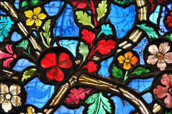 Vibrant Floral Stained Glass Mosaic Background Product Image 1