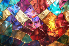 Vibrant Prismatic Rainbow Mosaic Glass Background Product Image 1