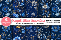 Royal Blue Seamless Digital Paper JPG Product Image 1