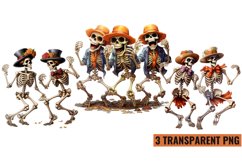 Watercolor Funny Halloween Skeleton sublimation , PNG Product Image 1