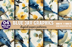 Blue Jay Graphics Patterns Digital Paper Background Bundle P Product Image 6