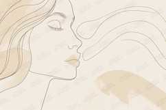 Minimalist Ethereal Female Line Art Portrait Product Image 1