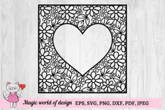 Valentine cute heart frame svg, Paper cute svg Product Image 2