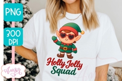 Holly Jolly PNG design, Cute Christmas elf sublimation Product Image 5