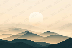 Minimalist Atmospheric Mountain Sunset Landscape Background Product Image 1