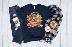 Fall Vegetables in Basket, Watercolor Vegetables, Autumn Product Image 5