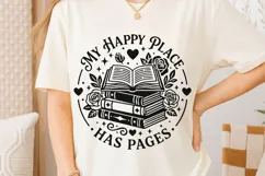 My Happy Place Has Pages Svg, Book Lover Svg, Book Worm Svg. Product Image 6