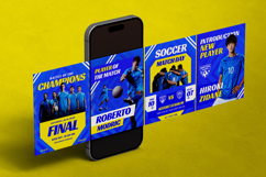 Blue Yellow Football Sport Social Media Instagram Carousel Product Image 5