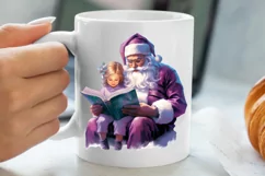 Christmas Purple Santa Claus Sublimation, Christmas PNG Product Image 5