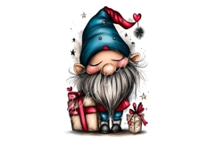 15 PNG Whimsical Cute Christmas Watercolor Gnomes Bundle Product Image 5