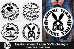 Easter Round Sign SVG Design - Silly Rabbit Easter is for Je Product Image 1