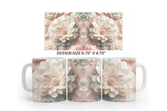 3D Flower Pastel Color Mug Wrap | Sublimation Coffee Cup Product Image 7